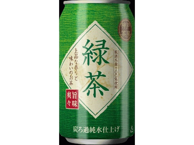 【ケース販売】富永 神戸茶房 緑茶缶３４０ｍｌ ×24 【全国送料無料】(一部地域別途)・まとめ買い・防災備蓄にも最適の画像