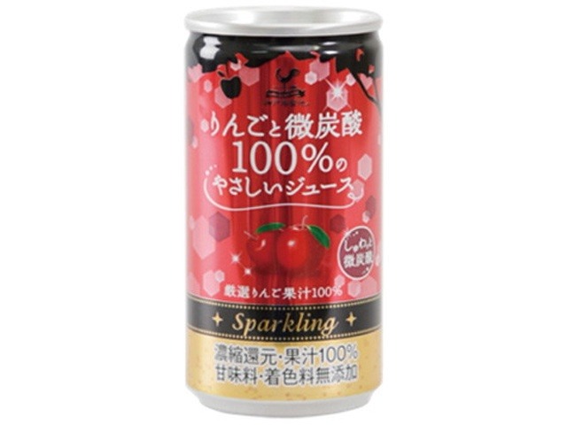 【ケース販売】富永 神戸居留地 りんごと微炭酸１００％缶１８５ ×20 【全国送料無料】(一部地域別途)・まとめ買い・防災備蓄にも最適の画像