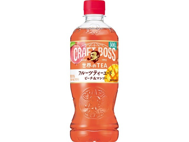 【ケース販売】クラフトボス フルーツティーエード自販機用Ｐ５００  ×24 【全国送料無料】(一部地域別途)・まとめ買い・防災備蓄にも最適の画像