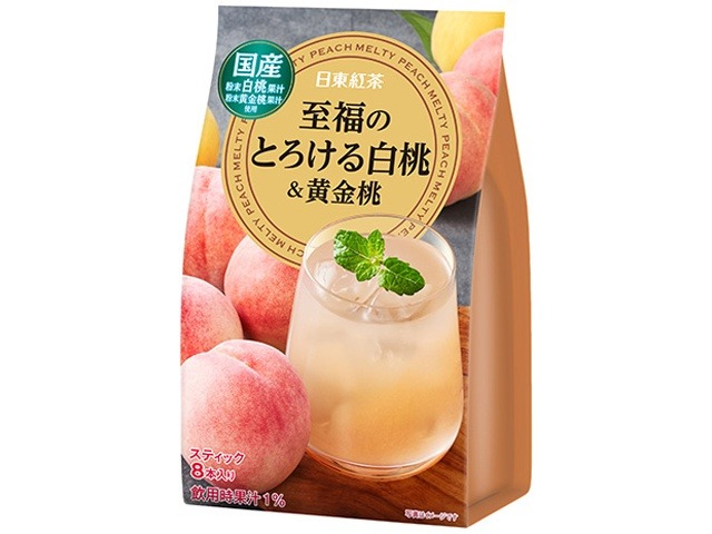 【ケース販売】日東紅茶 至福のとろける白桃＆黄金桃 ８Ｐ   ×6 【全国送料無料】(一部地域別途)・まとめ買い・防災備蓄にも最適の画像