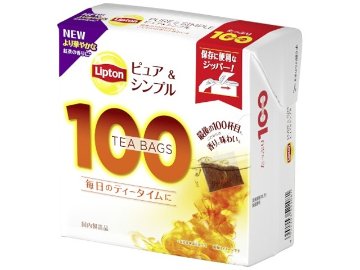 【ケース販売】リプトン ピュア＆シンプ１００Ｐ  ×6 【全国送料無料】(一部地域別途)・まとめ買い・防災備蓄にも最適の画像
