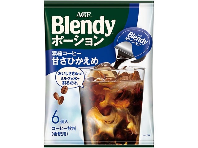 【ケース販売】ブレンディ ポーション濃縮コーヒー甘さひかえめ６個   ×12 【全国送料無料】(一部地域別途)・まとめ買い・防災備蓄にも最適の画像