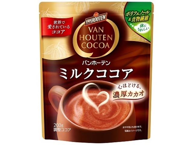 【ケース販売】バンホーテン ミルクココア２００ｇ ×12 【全国送料無料】(一部地域別途)・まとめ買い・防災備蓄にも最適の画像