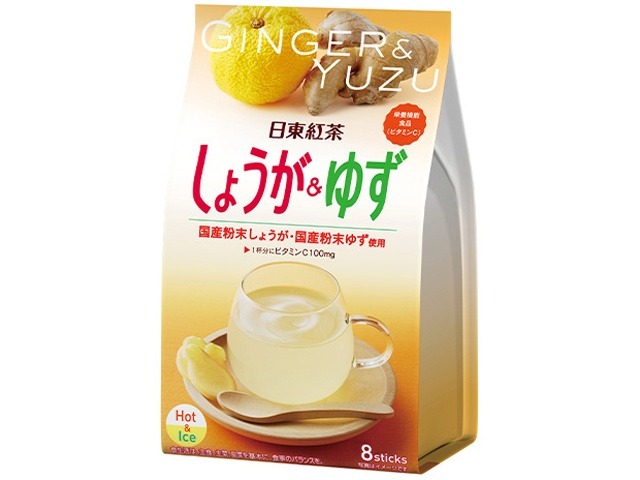 【ケース販売】日東紅茶 しょうが＆ゆず ８Ｐ ×24 【全国送料無料】(一部地域別途)・まとめ買い・防災備蓄にも最適の画像