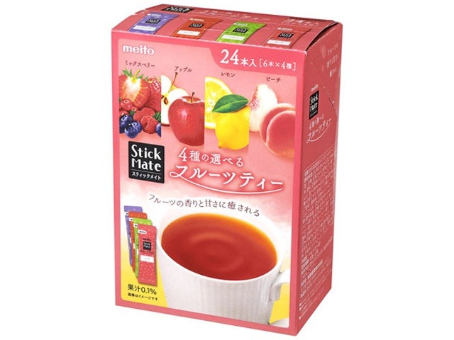 【ケース販売】ｍｅｉｔｏ スティックメイトフルーツティーアソート２   ×6 【全国送料無料】(一部地域別途)・まとめ買い・防災備蓄にも最適の画像