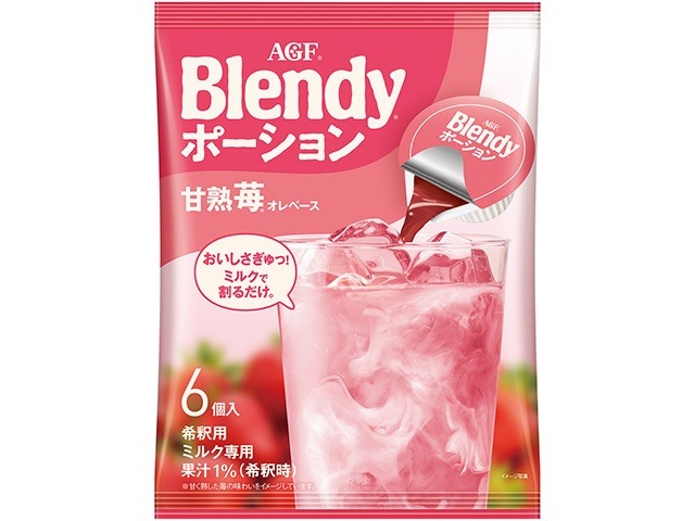 【ケース販売】ブレンディ ポーション 甘熟苺オレベース ６個 ×12 【全国送料無料】(一部地域別途)・まとめ買い・防災備蓄にも最適の画像