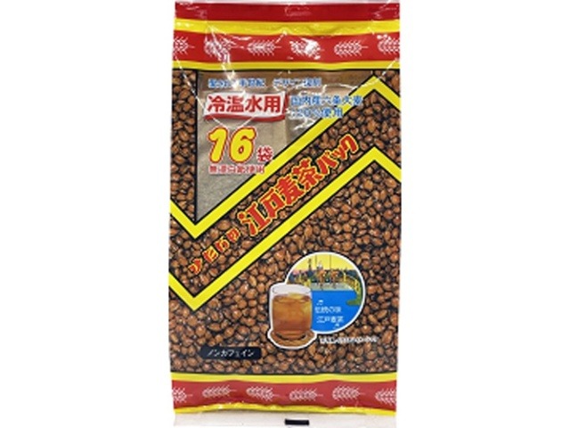 【ケース販売】常陸屋本舗 江戸麦茶パック １６Ｐ  ×10 【全国送料無料】(一部地域別途)・まとめ買い・防災備蓄にも最適の画像