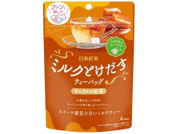 【ケース販売】日東紅茶 ミルクとけだすＴＢキャラメル紅茶４袋入 ×24 【全国送料無料】(一部地域別途)・まとめ買い・防災備蓄にも最適の画像