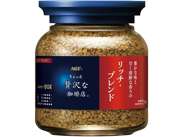 【ケース販売】ＡＧＦ 贅沢な珈琲店リッチ・ブレンド 瓶８０ｇ ×24 【全国送料無料】(一部地域別途)・まとめ買い・防災備蓄にも最適の画像