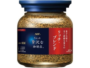 【ケース販売】ＡＧＦ 贅沢な珈琲店リッチ・ブレンド 瓶８０ｇ ×24 【全国送料無料】(一部地域別途)・まとめ買い・防災備蓄にも最適の画像