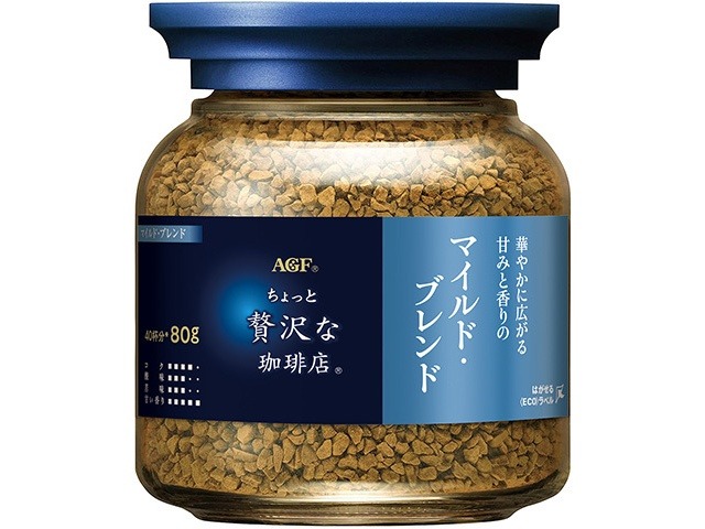 【ケース販売】ＡＧＦ 贅沢な珈琲店マイルド・ブレンド 瓶８０ｇ ×24 【全国送料無料】(一部地域別途)・まとめ買い・防災備蓄にも最適の画像
