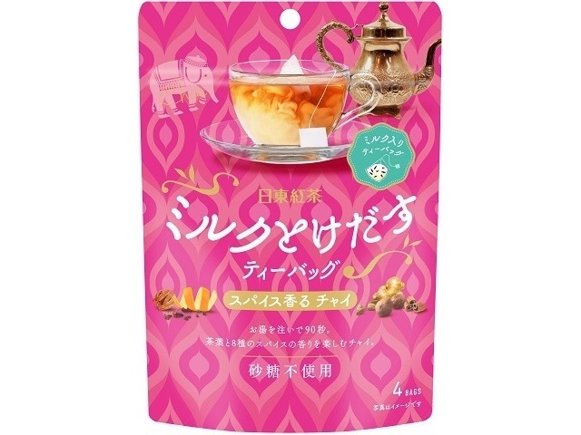 【ケース販売】日東紅茶 ミルクとけ出すティーバッグチャイ４袋入 ×24 【全国送料無料】(一部地域別途)・まとめ買い・防災備蓄にも最適の画像