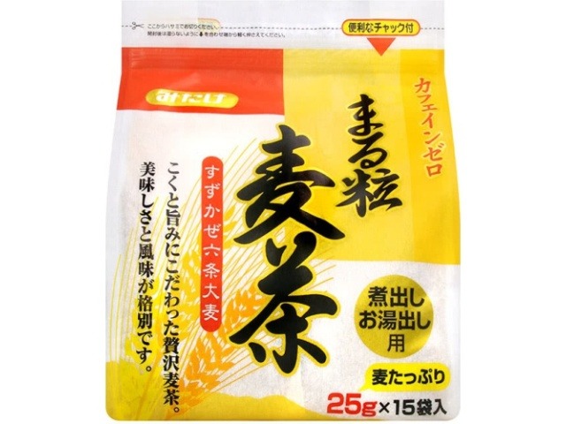 【ケース販売】みたけ 丸粒麦茶 ２５ｇ×１５Ｐ  ×5 【全国送料無料】(一部地域別途)・まとめ買い・防災備蓄にも最適の画像