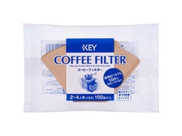 【ケース販売】キー コーヒーフィルター無漂白タブ付き １００Ｐ ×100 【全国送料無料】(一部地域別途)・まとめ買い・防災備蓄にも最適の画像