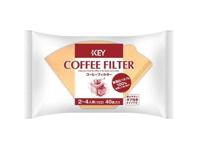 【ケース販売】キー フィルター２?４人用無漂白タブ付 ４０Ｐ ×240 【全国送料無料】(一部地域別途)・まとめ買い・防災備蓄にも最適の画像