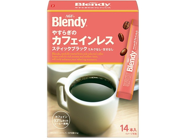 【ケース販売】ＡＧＦ ブレンディブラック カフェインレス１４本  ×12 【全国送料無料】(一部地域別途)・まとめ買い・防災備蓄にも最適の画像