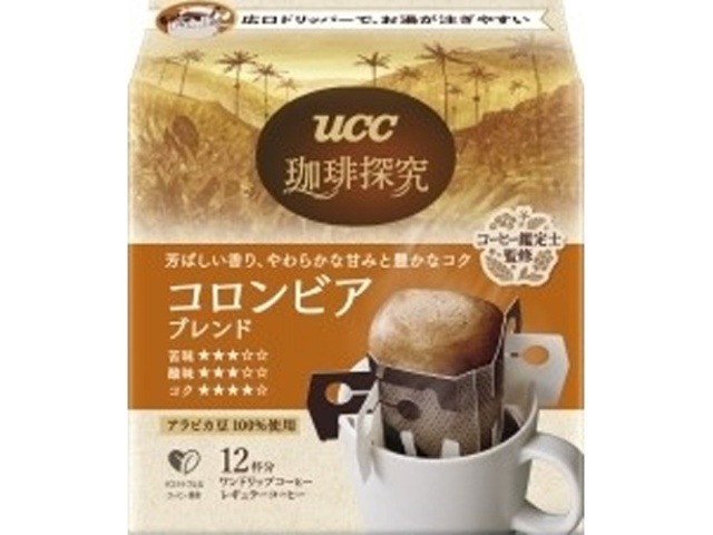 【ケース販売】ＵＣＣ 珈琲探究 コロンビアブレンド１２Ｐ ×12 【全国送料無料】(一部地域別途)・まとめ買い・防災備蓄にも最適の画像