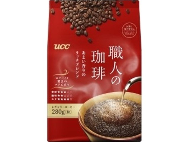【ケース販売】ＵＣＣ 職人の珈琲 あまい香りのリッチ２８０ｇ ×12 【全国送料無料】(一部地域別途)・まとめ買い・防災備蓄にも最適の画像