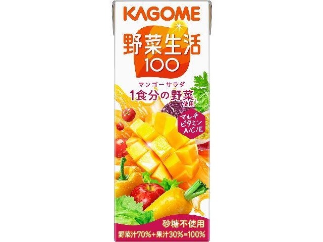 【ケース販売】カゴメ 野菜生活マンゴーサラダ紙２００ｍｌ   ×24 【全国送料無料】(一部地域別途)・まとめ買い・防災備蓄にも最適の画像