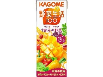 【ケース販売】カゴメ 野菜生活マンゴーサラダ紙２００ｍｌ   ×24 【全国送料無料】(一部地域別途)・まとめ買い・防災備蓄にも最適の画像