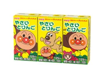 【ケース販売】明治 アンパンマンやさいとりんご１２５ｍｌ×３Ｐ ×12 【全国送料無料】(一部地域別途)・まとめ買い・防災備蓄にも最適の画像