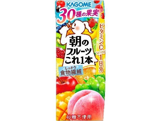 【ケース販売】カゴメ 朝のフルーツこれ一本リーフパック２００ｍｌ  ×24 【全国送料無料】(一部地域別途)・まとめ買い・防災備蓄にも最適の画像
