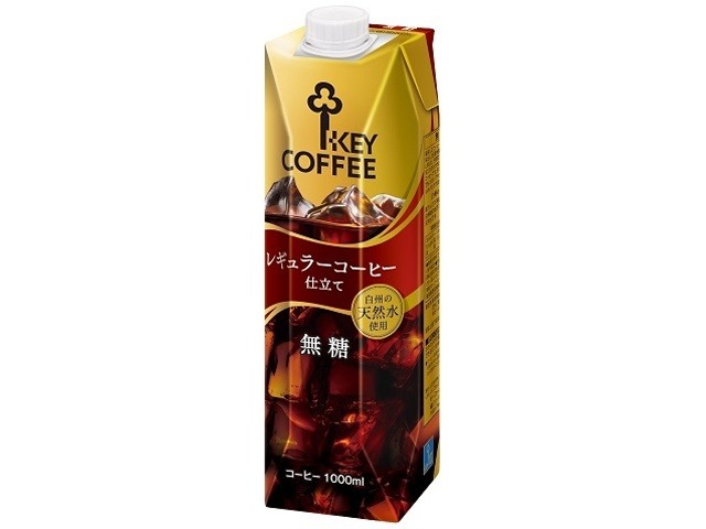 【ケース販売】キー １Ｌリキッドコーヒー無糖テトラプリズマ  ×6 【全国送料無料】(一部地域別途)・まとめ買い・防災備蓄にも最適の画像