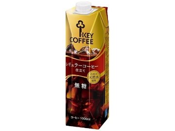 【ケース販売】キー １Ｌリキッドコーヒー無糖テトラプリズマ  ×6 【全国送料無料】(一部地域別途)・まとめ買い・防災備蓄にも最適の画像