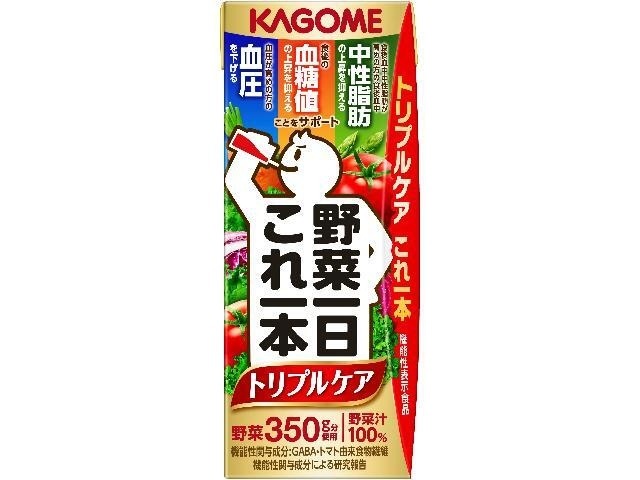 【ケース販売】カゴメ 野菜一日これ一本トリプルケア紙２００ｍｌ ×24 【全国送料無料】(一部地域別途)・まとめ買い・防災備蓄にも最適の画像