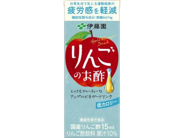 【ケース販売】伊藤園 機能性表示食品りんごのお酢 紙２００ｍｌ ×24 【全国送料無料】(一部地域別途)・まとめ買い・防災備蓄にも最適の画像