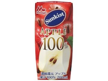 【ケース販売】サンキスト １００％アップル 紙２００ｍｌ ×24 【全国送料無料】(一部地域別途)・まとめ買い・防災備蓄にも最適の画像