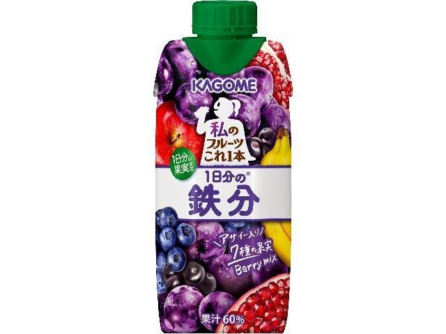 【ケース販売】カゴメ 私のフルーツこれ一本１日分の鉄分３３０ｍｌ  ×12 【全国送料無料】(一部地域別途)・まとめ買い・防災備蓄にも最適の画像
