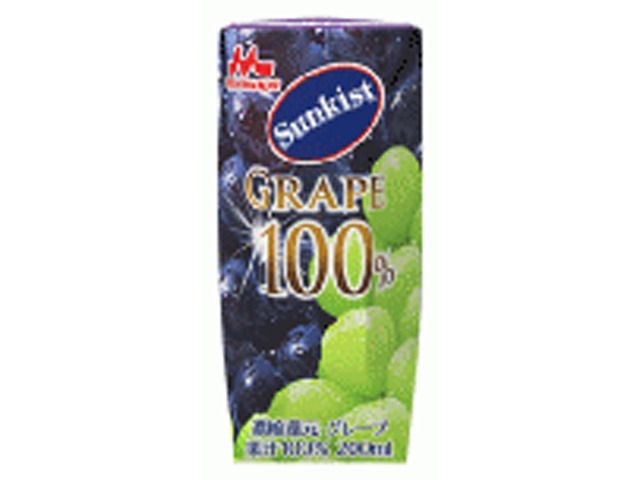 【ケース販売】サンキスト １００％グレープ 紙２００ｍｌ ×24 【全国送料無料】(一部地域別途)・まとめ買い・防災備蓄にも最適の画像