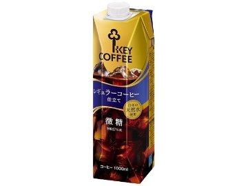 【ケース販売】キー １Ｌリキッドコーヒー微糖テトラプリズマ  ×6 【全国送料無料】(一部地域別途)・まとめ買い・防災備蓄にも最適の画像