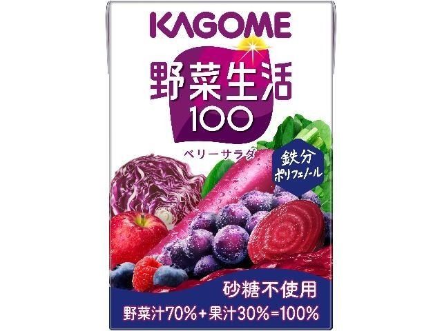 【ケース販売】カゴメ 野菜生活 ベリーサラダ紙１００ｍｌ ×30 【全国送料無料】(一部地域別途)・まとめ買い・防災備蓄にも最適の画像