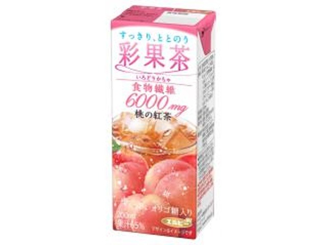 【ケース販売】エルビー 彩果茶 食物繊維ピーチティー２００ｍｌ ×24 【全国送料無料】(一部地域別途)・まとめ買い・防災備蓄にも最適の画像