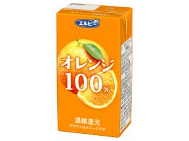 【ケース販売】エルビー オレンジ１００％ジュース 紙１２５ｍｌ ×24 【全国送料無料】(一部地域別途)・まとめ買い・防災備蓄にも最適の画像
