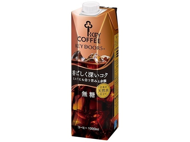 【ケース販売】キー リキッドコーヒーコク深い無糖 １Ｌ ×6 【全国送料無料】(一部地域別途)・まとめ買い・防災備蓄にも最適の画像