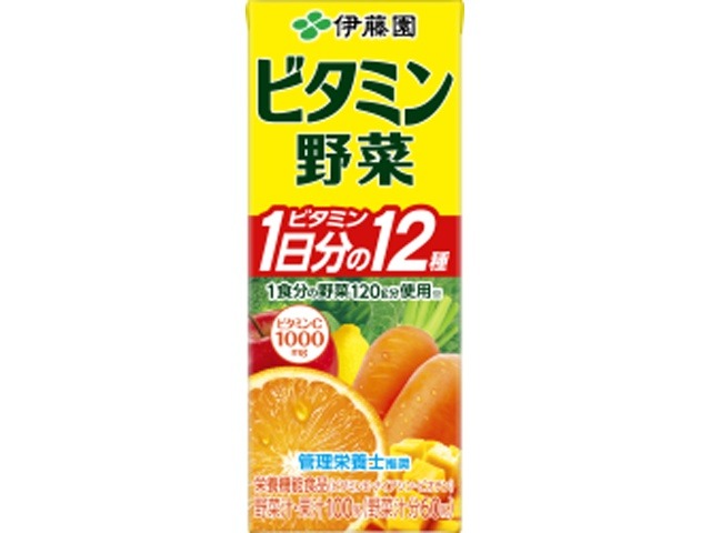 【ケース販売】伊藤園 ビタミン野菜 紙２００ｍｌ  ×12 【全国送料無料】(一部地域別途)・まとめ買い・防災備蓄にも最適の画像