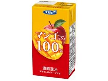 【ケース販売】エルビー マンゴーミックス１００％ 紙１２５ｍｌ ×24 【全国送料無料】(一部地域別途)・まとめ買い・防災備蓄にも最適の画像