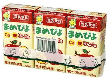【ケース販売】マルサン まめぴよ りんご味紙１２５ｍｌ３連 ×8 【全国送料無料】(一部地域別途)・まとめ買い・防災備蓄にも最適の画像
