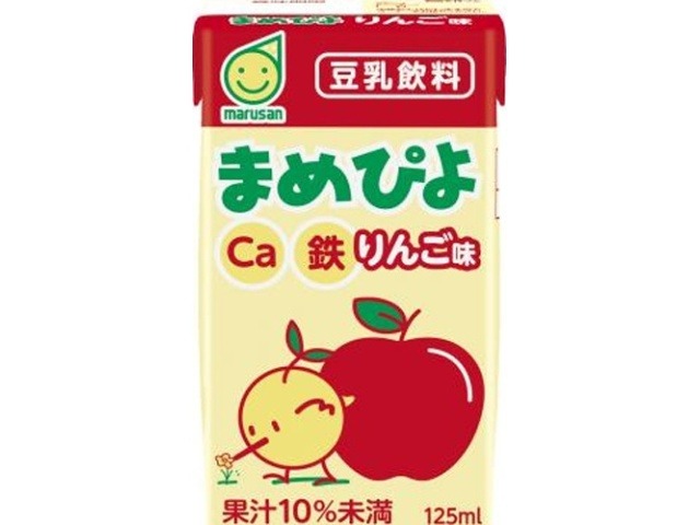 【ケース販売】マルサン まめぴよ りんご味紙１２５ｍｌ ×24 【全国送料無料】(一部地域別途)・まとめ買い・防災備蓄にも最適の画像