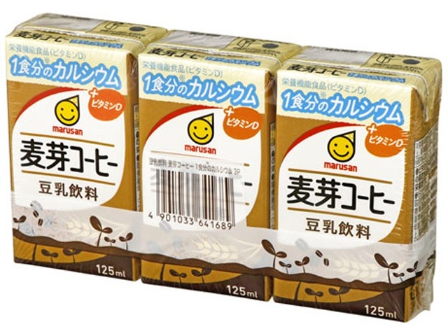 【ケース販売】マルサン 豆乳麦芽コーヒー１日分のカルシウム３本 ×8 【全国送料無料】(一部地域別途)・まとめ買い・防災備蓄にも最適の画像