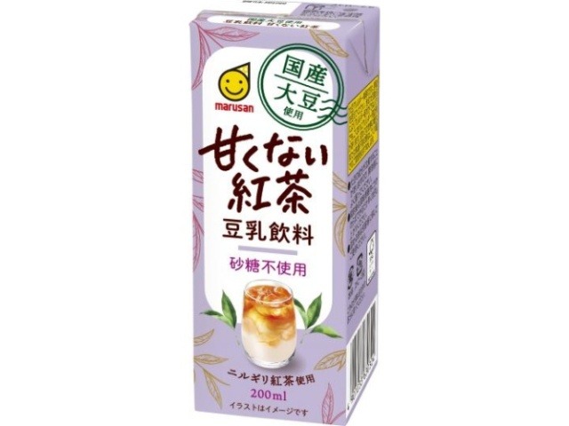 【ケース販売】マルサン 国産大豆豆乳飲料 甘くない紅茶紙２００ ×24 【全国送料無料】(一部地域別途)・まとめ買い・防災備蓄にも最適の画像