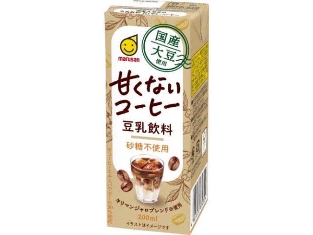 【ケース販売】マルサン 国産大豆豆乳飲料甘くないコーヒー紙２００ ×24 【全国送料無料】(一部地域別途)・まとめ買い・防災備蓄にも最適の画像