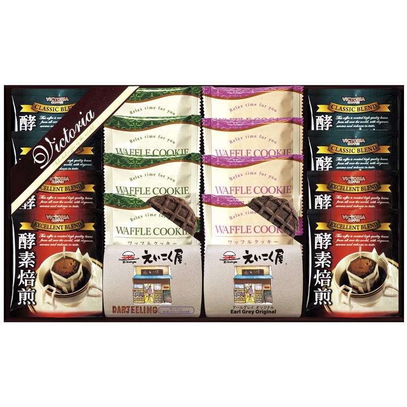 2026年お歳暮特集 VICTORIA COFFEE ドリップコーヒー&えいこく屋紅茶･クッキーセット No30 VEM－30 【全国送料込み】(沖縄・離島など一部地域は別途)の画像