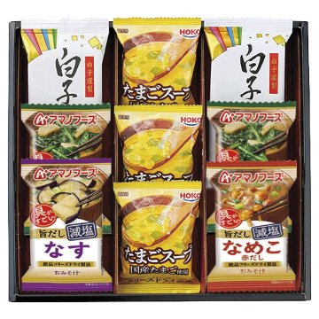 2026年お歳暮特集 アマノフーズおみそ汁･たまごスープ･白子のりセット No25 AS-BE 【全国送料込み】(沖縄・離島など一部地域は別途)の画像