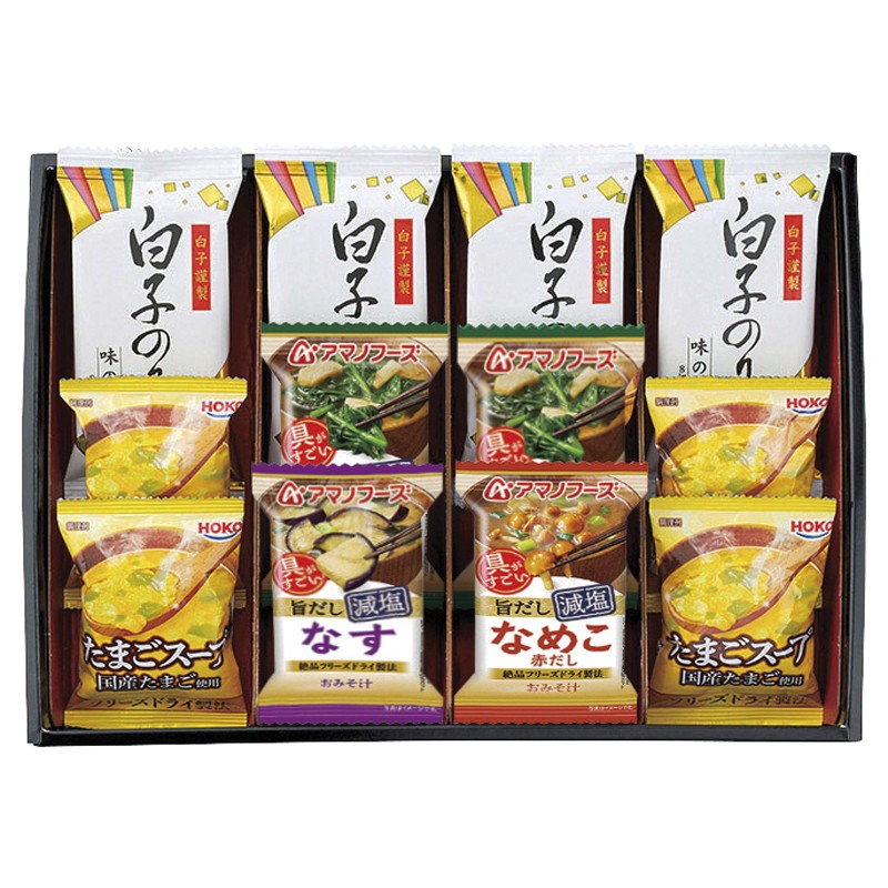 2026年お歳暮特集 アマノフーズおみそ汁･たまごスープ･白子のりセット No30 AS-CJ 【全国送料込み】(沖縄・離島など一部地域は別途)の画像