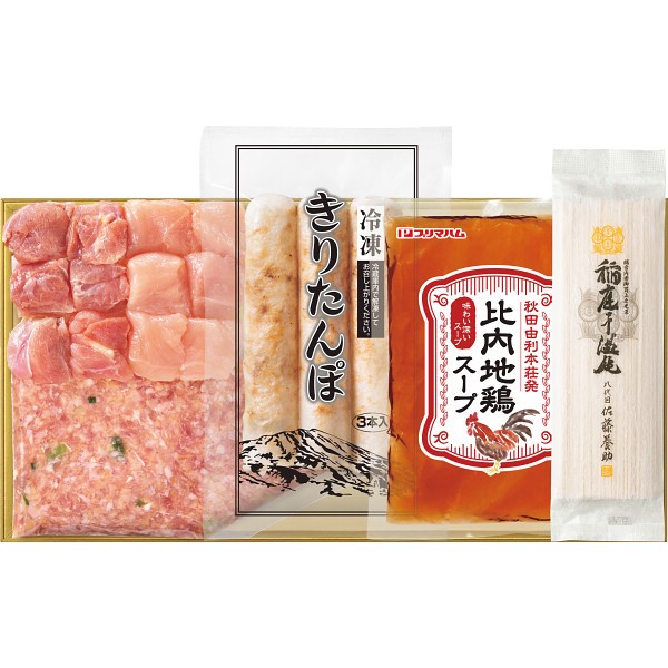 2026年お歳暮特別企画 比内地鶏きりたんぽ鍋と佐藤養助稲庭うどんセット（２～３人前）  ＡＰＫ－Ｂ　　　 【全国送料無料】(沖縄・離島は別途)の画像