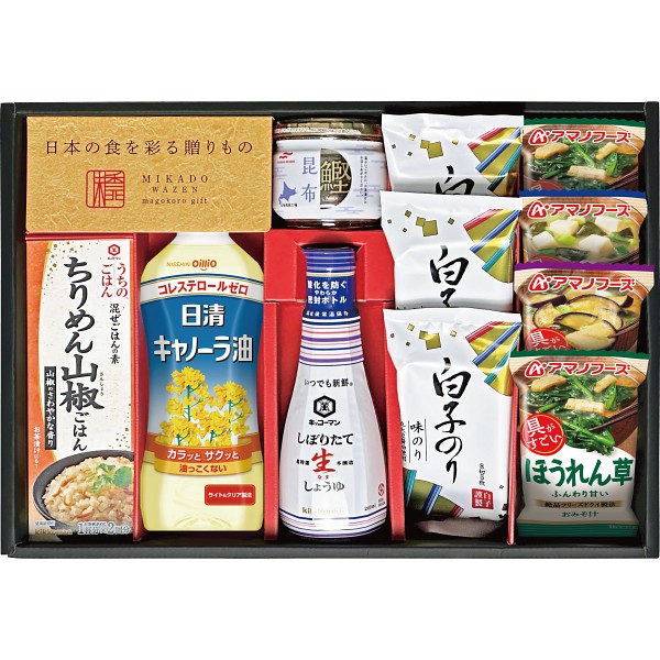 2026年お歳暮特別企画 味香門和膳（みかどわぜん）　アマノフーズ＆キッコーマン和食詰合せ  ＭＫＤ－３０Ａ 【送料込】(沖縄・離島は別途)の画像